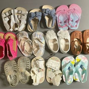 10 pairs baby girl shoes sizes 0-12 months